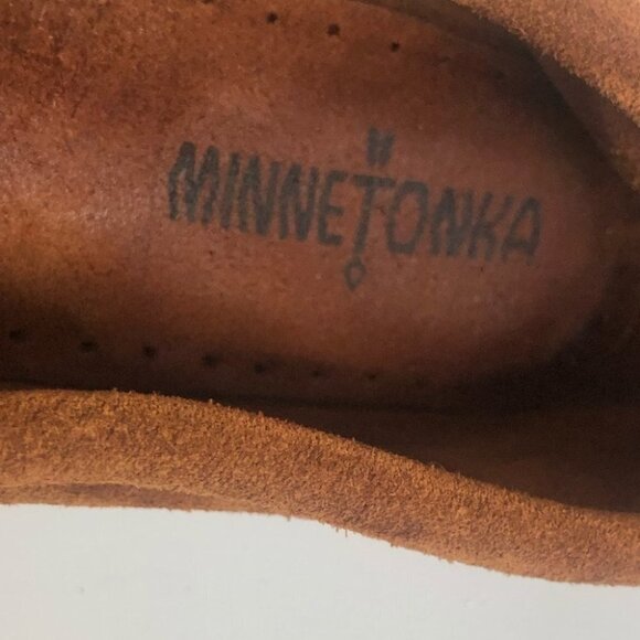 Minnetonka Arizona Kilty Suede Wms Moccasin Size 7 - Picture 8 of 10